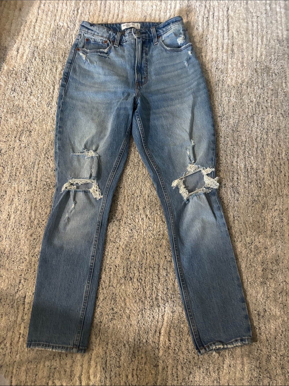 Abercrombie & Fitch Curve Love The‎ Skinny High Rise Distressed Jeans Size 26